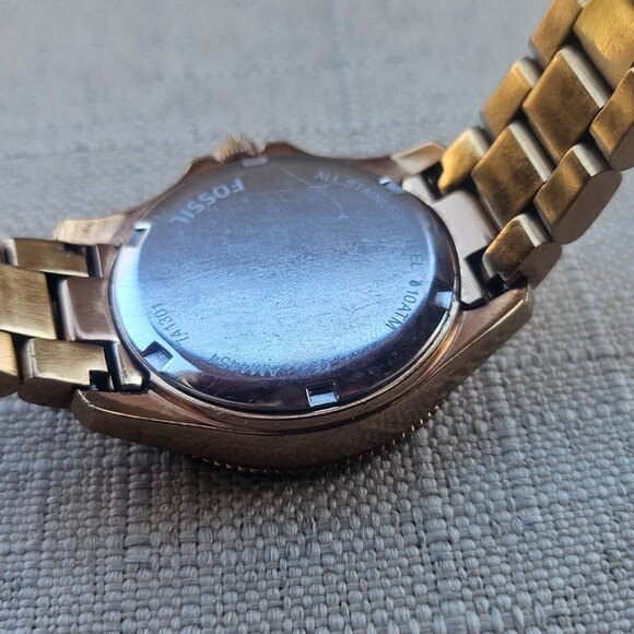 Fossil Women Watch AM4454 Retro Traveler Rose Gold Stainless Steel Crystal Bezel - Picture 12 of 12